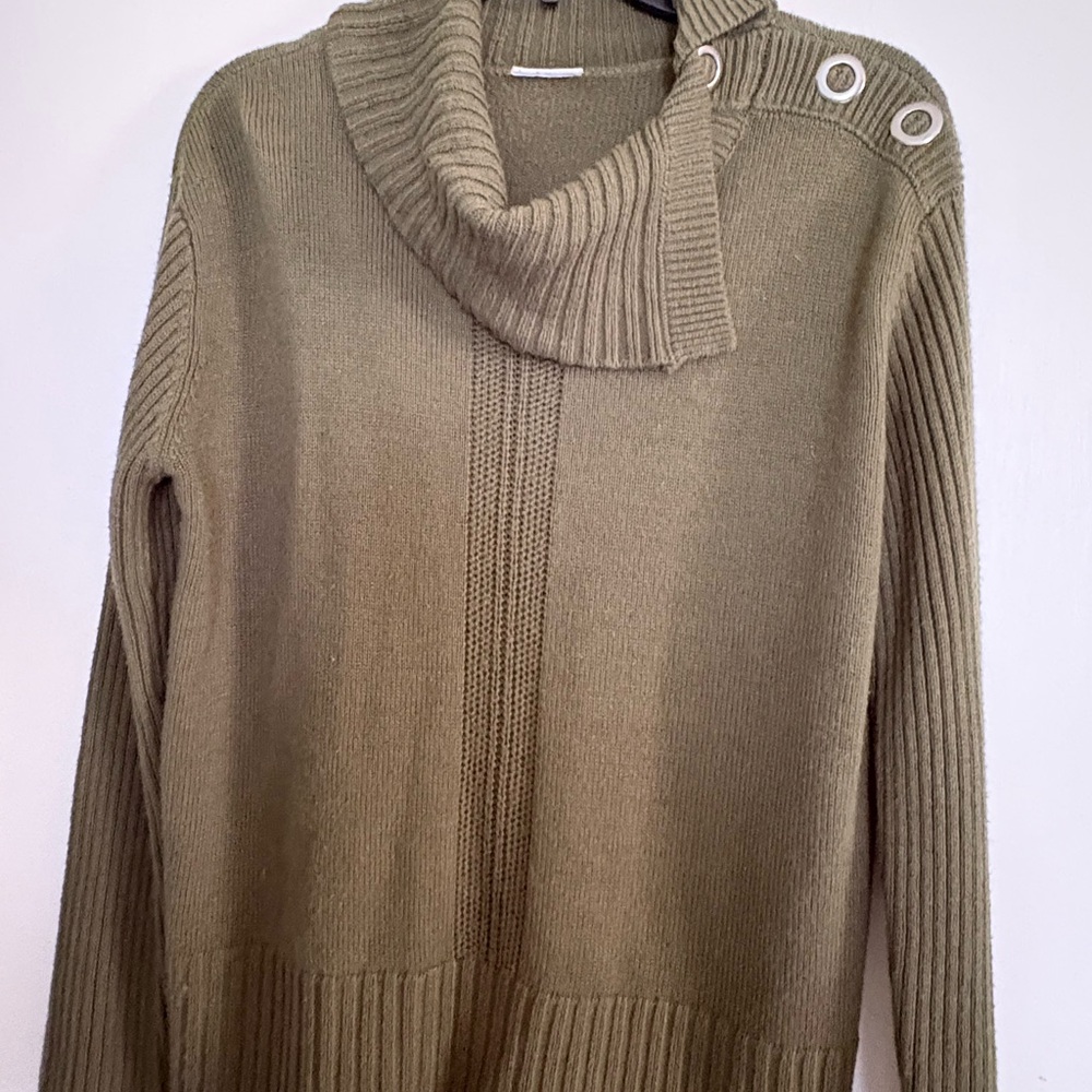 Olive Green Cowl Neck Women's Sweater